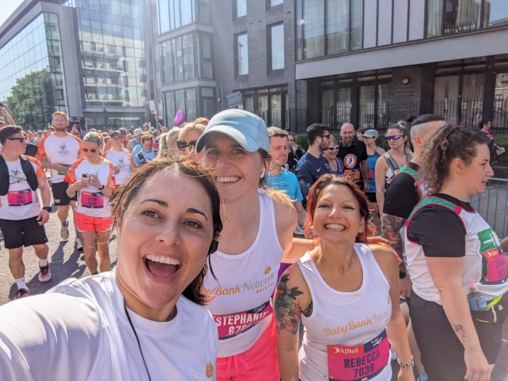 Three runners for baby bank at the Great Bristol Run 2023